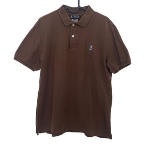 Psycho Bunny by Robert Godley Pima Cotton Polo Shirt Brown Size 4/M